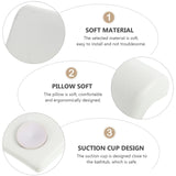 1 Pillow with Suction Cups PU Bath Pillows and Neck Support Cushion for Bathroom Bathtub