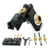 3 In1 Doweling Jig Pocket Hole Jig Kit Wood Vertical Drilling Detachable Locator Woodworking Drilling Guide Dowel Drill Tool