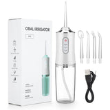 Powerful portable mouthwash, dental spray, 3 modes, USB charging, 4 teeth cleaning nozzles, healthy