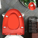 1pc Red V-shaped Red Replacement Toilet Cover, Quiet Close Features And Adjustable Hinge Toilet Seat Cover, Suitable For Various Toilets