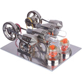 Double Cylinder Stirling Engine Model Physics Experiment Educational Science Toy For Kids Adults