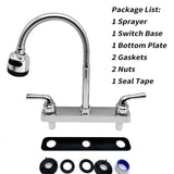 Replacement Kitchen Sink with 360 Degree Rotatable Sprayer Flexible Spout RV Bathroom Faucet Set
