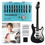 10 Band Equalizer Electric Bass Pedal - Real Bypass EQ Effect, Adjustable Knob, Guitar Accessories