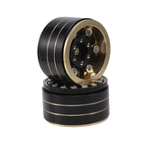 Brass Beadlock Wheel Rim Deep Dish Negative Offset 1.0 Inch Black For 1/24 RC Crawler Car Axial SCX24 Upgrades Parts