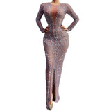 Evening gown with luxurious fashionable temperament, long skirt, sexy waist and slimming effect