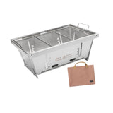 Barbecue Adjustable Firepower Firepit Tabletop Stainless Steel Foldable Grill for Backpacking Yard Outside Garden Picnic