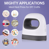 Mini Heat Machine - T-Shirt Printing, Easy Heating Transfer Press Iron Machines for Clothes, Bags, Hats, Pads, Blanket, Leather