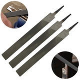3pcs 6 Inch 150mm Medium Toothed Steel Set Without Handle Flat Files For Metal Wood Woodworking Craft Tools