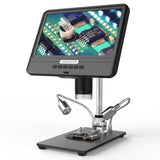 AD208S 5X-1200X Digital Microscope LCD Display Screen 1280 * 800 Adjustable 1080P Scope Soldering Tool with Two Fill Lights