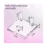8Pcs 2.5Inch 3 Pegs Acrylic Clear Holder Square Display Easel Stands for Coral Mineral Agate