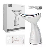 3 Colors LED Photon Therapy Skin Care Neck Anti Wrinkle Reduce Double Chin EMS Tighten Beauty Device Facial Neck Lift Massager