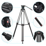 Andoer D1801 Professional Photography Tripod Stand 3-Section Extendable Max. Height 180cm 10kg Load for DSLR Cameras Camcorders