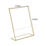 20PCS Acrylic Gold Frame, Slanted Back Sign Holder for Wedding Table Card Restaurant Signs Photos