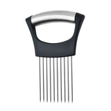 Stainless Steel Pin Slicer with Anti-Slip Handle - Slice Holder & Food Slicers Assistant for Onion, Potato, Lemon