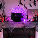 Halloween Light-up Bubble Cauldron with 40 Led Balls DIY Realistics Witches Bowl Kettles Holiday For Home Party Decor