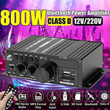 AK35 800W Home Digital Amplifiers Audio 110-240V Bass Video Power bluetooth Amplifier Hifi FM USB Auto Music Subwoofer Speakers