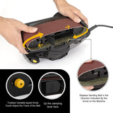 750W Belt 10 PCS Sanding Belts and Dust Bags Table Sander with Variable Speed Control 2-in-1 Vacuum Cleaner Adapter