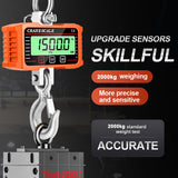Digital LCD Display 2000kg Crance Scale Portable Electronic Heavy Duty Weight Hook Crane Industrial Grade Weighing Meter