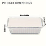 50pcs Aluminum Pans With Lids, 21.59cm×15.24cm 1.02 KG Capacity Foil Food Containers With Lids