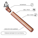 CRUSHER 110MM Aluminum Cigar Airtight Container Travel Storage Cigarette Holder Smell Proof Waterproof Smoking Accessories