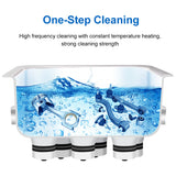 Ultrasonic Cleaner with Double-Frequency Digital Portable Washing Machine - 40KHz Ultrasound for Jewelry, Watches & Home Appliances (6L/2L)