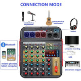 6-Channel Audio Mixer Outdoor Conference Audios USB Bluetooth Reverb Video Processor Sing Live with Sound Card Sounds Mixers