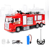 New Electric Remote Control Set Water Spray Fire Truck Children Simulation Sprinkler Engineering Car Boy Toy Gift