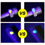 Car R134A R12 Air Conditioning A/C System Leak Test Detector Kit 28 LED Flashlight Protective Glasses UV Dye Tool Set
