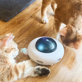 Cute Smart Teaser UFO Turntable Catching Training Toys USB Charging Interactive AUTO Pet Toy
