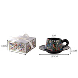 Teacup Set Vintage Hand Painted ral Birds Ceramic Mugs Home Party Reusable Breakfast Oatmeal Cup Heat Resisting Coffee Cups