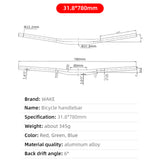 Mountain Bike Handlebars 31.8MM Diameter High-Rise with Matte Surface 720MM 780MM Aluminum Alloy Handlebar for Bicycle