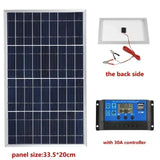 300W Solar Panel Kit Complete 12V Polycrystale USB Power Portable Outdoor Rechargeable Solars Cell Sola r Generator for Home