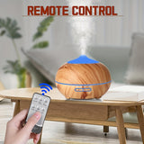 1pc 500ml Wood Grain Aroma Diffuser and Humidifier with Remote Control - Perfect for Home and Office Aromatherapy and Air Purification