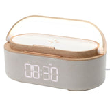 Desk Lamp Wireless Charging Speaker Digital Alarm Clock With Wireless Charger Clock Radio Night Light Dual Speakers Home Bedside
