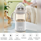 Baby Bottle Heater Digital Display Instant Temperature Milk Warmer with 5500mAh Battery for Breastmilk