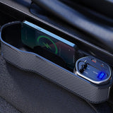 3 In1 Storage Box Reusable Divider Crevice Pockets Car Seat Plug Strip Gaps Filler Support Wireless Charger For Phone