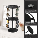 Sunglasses Holder Organizer, 360° Rotatable Acrylic Eyeglasses Display Stand, Eyewear Storage Rack for Desk Dresser