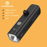 OFFBONDAGE Waterproof Bike 1000LM Type-C Rechargeable LED Headlight Aluminum Flashlight Bicycle Light