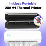 Portable A4 Thermal Printer - Ideal for Tattoo Transfer and Wireless Use with Mobile/Laptop, Multiple Paper Sizes Available