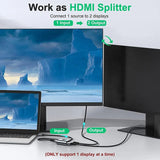 HDMI-Compatible Splitter 4K Switch Bi-Direction 1x2/2x1 HD 2 in 1 Out for PS4/5 TV Box Switcher Adapter