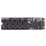 M.2 PCIe 3.0 to 5 Ports SATAIII 6G Adapter for win10