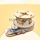 Wood Assembly Material Physical Science Aid Creative DIY Merry-Go-Round Voice Control Electric Motor Experiment