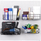 Pegboard Baskets Set Of 4,Hooks To Any Peg Board Wire Shelf Bins Organize Tools,Workbench,Accessories,Garage Storage