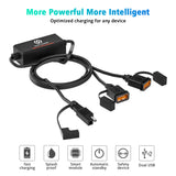 Motorcycle Fast Charger SAE To USB Adapter Disconnect Plug Waterproof 36W QC3.0 Quick Charge 3.0 Built-in Smart Chip