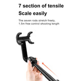 1.5M Selfie Stick Tripod Camera tripod with Bluetooth Remote Controller for Cell Phone for Iphone Video Recording Vlogging