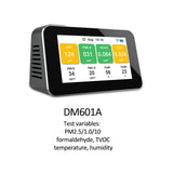 DM601 LCD Screen Air Quality Detector PM2.5 PM1.0 PM10 CO2 TVOC Particle Detectors Temperature Humidity Monitor
