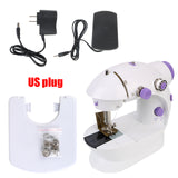 Mini Portable Sewing Machine Foot Pedal Straight Line Hand Table Two Thread Kit Electric Household Night Light 220V
