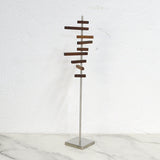 Scale Miniature Dollhousel Wind Vane Shape Clothes Floor Hanger Model For 1/6 BJD Blyth Doll Furniture Durable Black Walnut