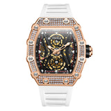 New Diamond Hollow Full-automatic Mechanical Watch Man ONOLA Luxury Fashion Tape Waterproof Watch for Men Relogio Masculino