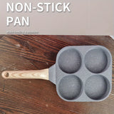 1pc New Style Four-Cup Fried Egg Pan, Medical Stone Non-Stick Frying Pan For Breakfast, Divided Egg Skillet Suitable For Gas